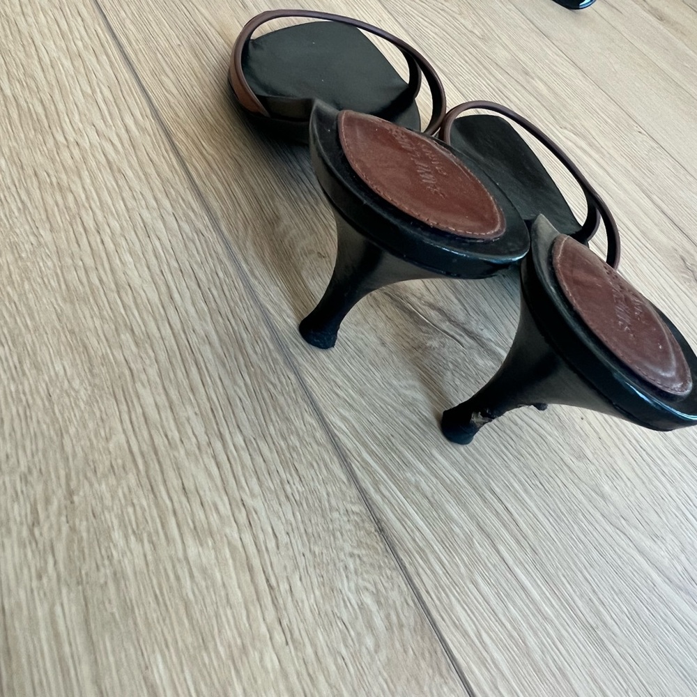 Saint Laurent Black and Tan Heels 38.5 - Picture 2 of 4